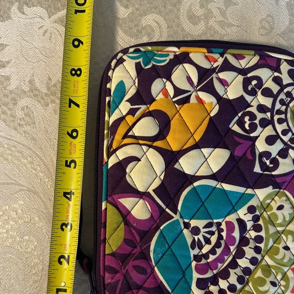 Vera Bradley Purple, Green, Orange & Yellow Quilted Tablet  Zip Pouch